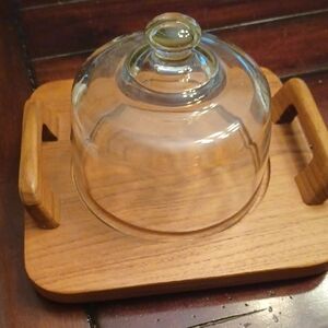 Dolphin Teakwood Domed Cheese Board 10x10x5